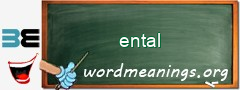 WordMeaning blackboard for ental